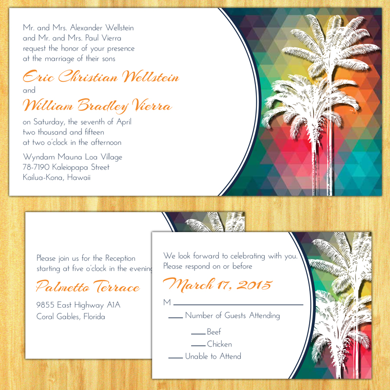 Gay destination wedding invitations